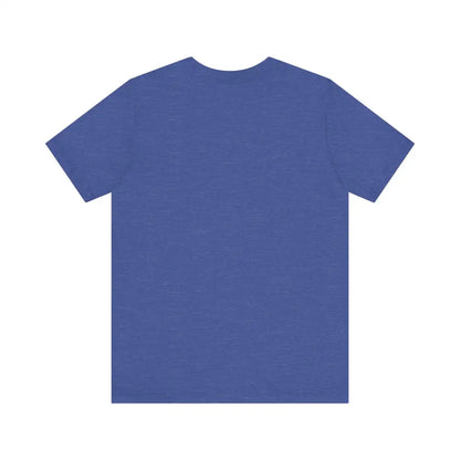 Blue short-sleeved Peach Trophy Girlfriend Unisex T-Shirt displayed for sale