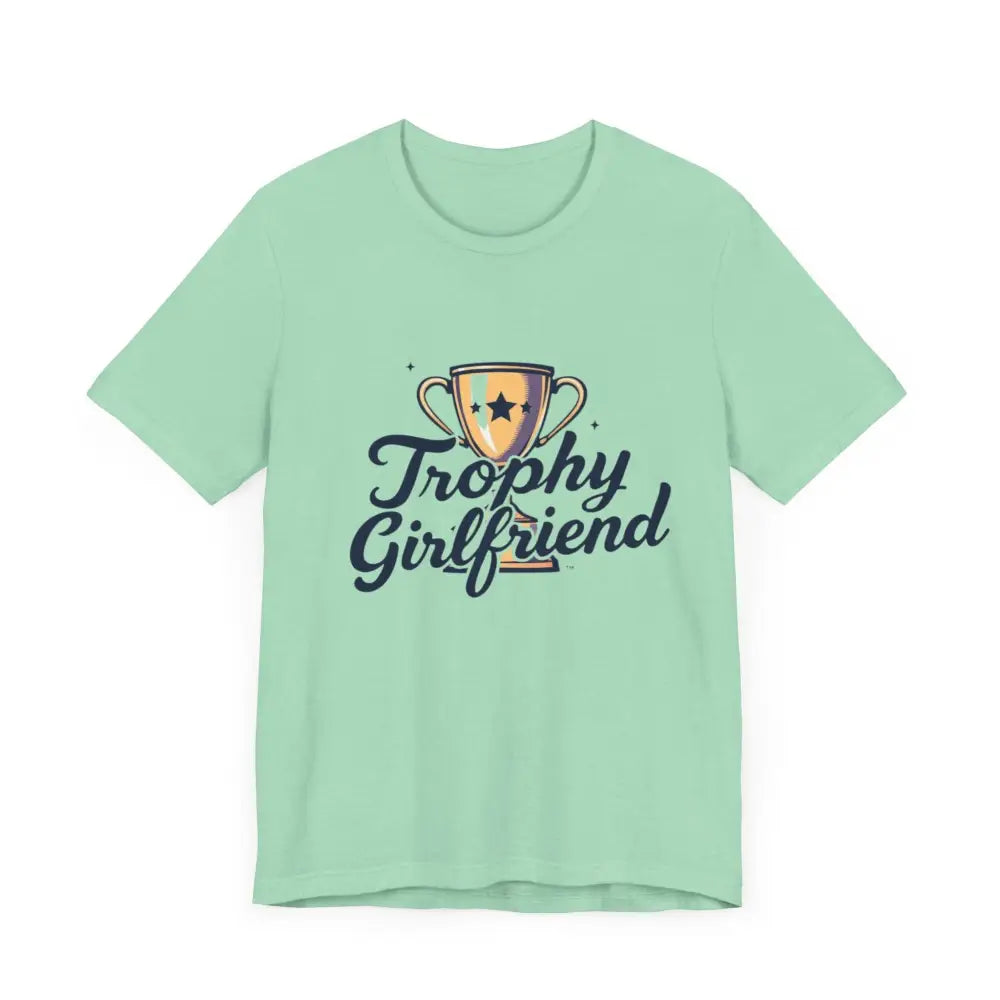 Mint green Trophy Girlfriend t-shirt from Peach, designed for unisex wear