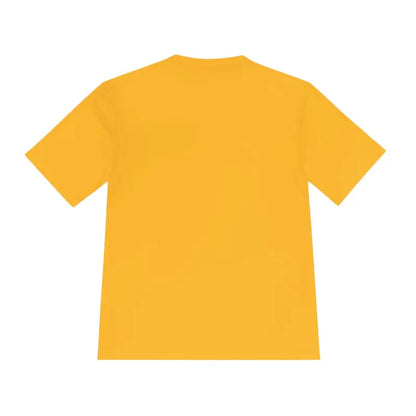 Yellow short-sleeved Performance Mountain Graphic T Shirt for outdoor activities