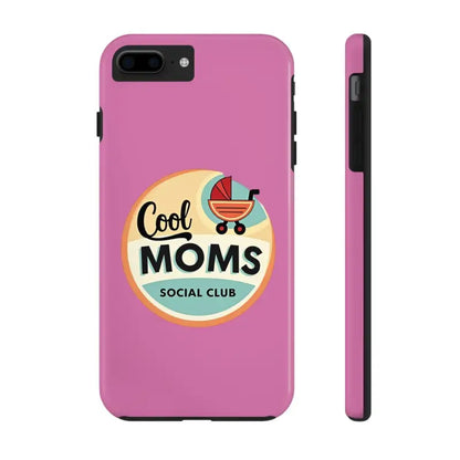 Pink iPhone 16 Tough Phone Case featuring Cool Moms Social Club design