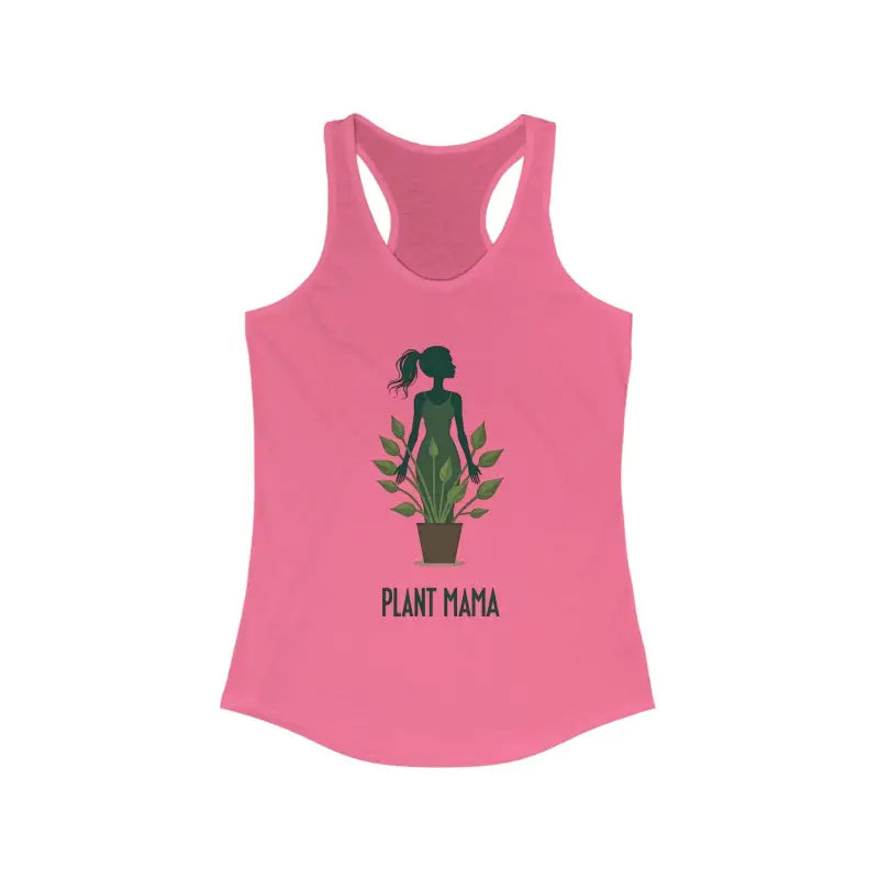 Pink tank top featuring Plant Mama design for active lifestyle women