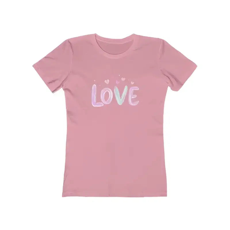 Premium Pink Love Tee for Women featuring a vibrant LOVE design in a stylish pink t-shirt