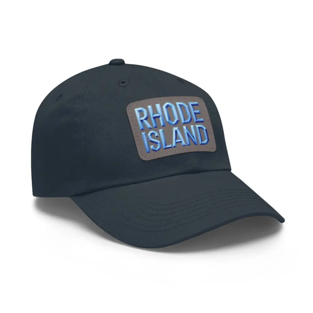 Dark blue baseball cap featuring a Rhode Island patch for stylish outdoor wear