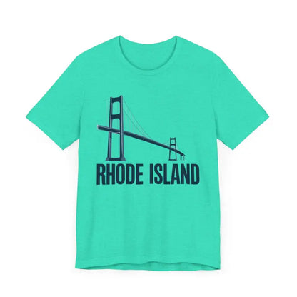 Mint green Rhode Island Bridge Graphic Tee unisex short sleeve t-shirt design
