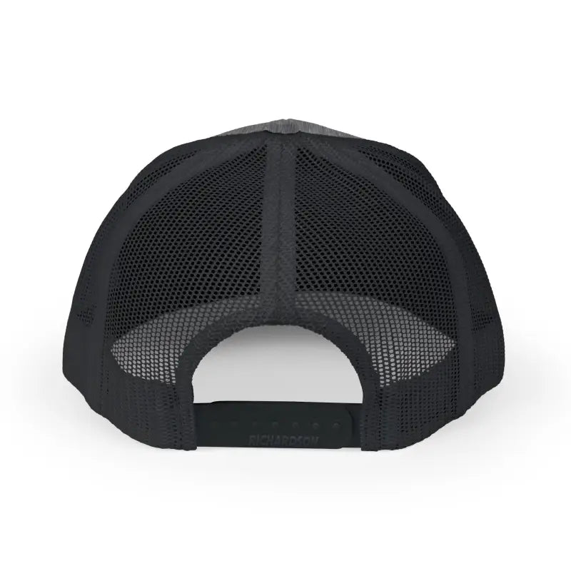 Black mesh back baseball cap featuring Rhode Island embroidery, ideal for stylish outdoor wear