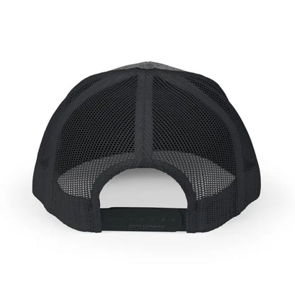 Black mesh back baseball cap featuring Rhode Island embroidery, ideal for stylish outdoor wear