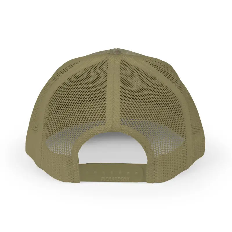 Khaki mesh back baseball cap, Rhode Island embroidered snapback trucker cap
