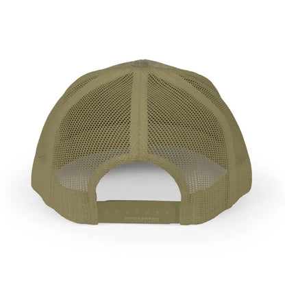 Khaki mesh back baseball cap, Rhode Island embroidered snapback trucker cap