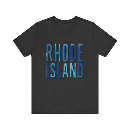 Gray Rhode Island Graphic Tee Pink Unisex Jersey T Shirt displayed on a neutral background