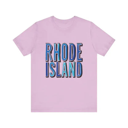 Pink Rhode Island Graphic Tee Unisex Jersey T-Shirt showcasing stylish design