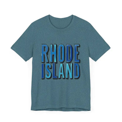 Blue Rhode Island Graphic Tee in Pink Unisex Jersey T Shirt design