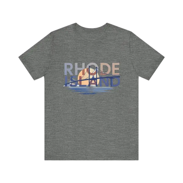 Gray t-shirt featuring Rhode Island graphic, ideal for casual and stylish wear