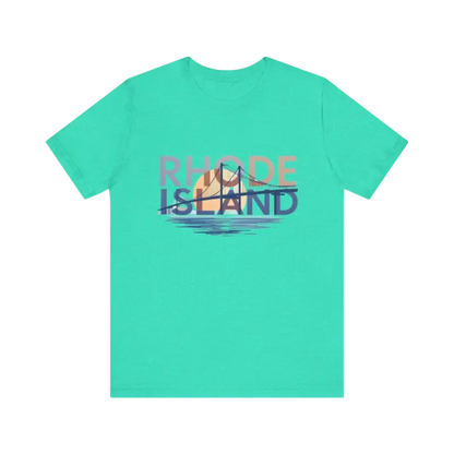 Mint green Rhode Island Graphic Unisex Jersey Tee displayed on a neutral background