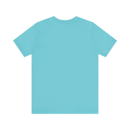 Aqua-colored Rhode Island Graphic Unisex Jersey Tee displayed on a neutral background