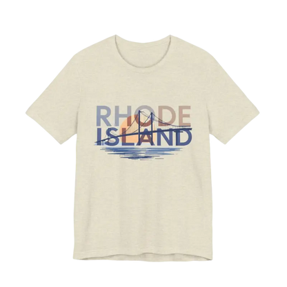Beige Rhode Island Graphic Unisex Jersey Tee showcasing a stylish design
