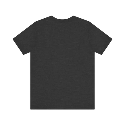 Dark gray Rhode Island Graphic Unisex Jersey Tee displayed elegantly on a hanger