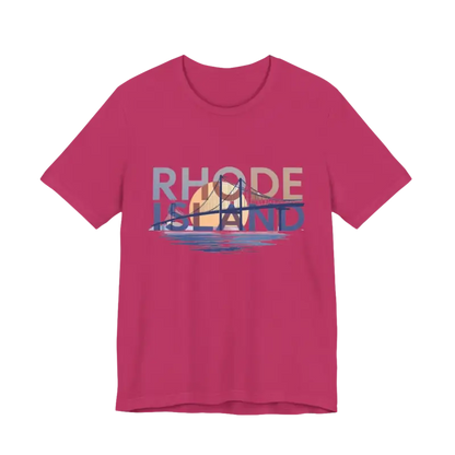 Pink Rhode Island Graphic Unisex Jersey Tee featuring a stylish design