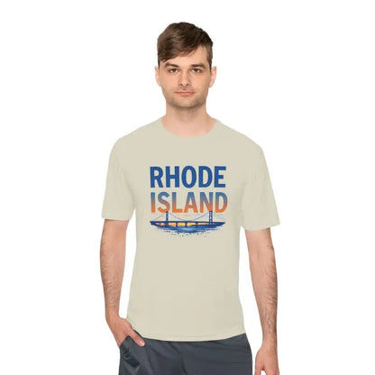 Rhode Island Graphic Unisex Moisture Wicking Tee featuring vibrant state design