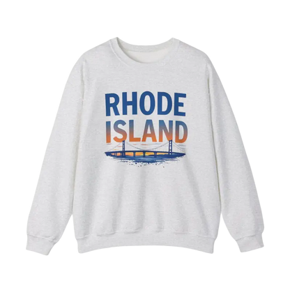 White Rhode Island sweatshirt featured in the Rhode Island Sunset Crewneck Sweatshirt