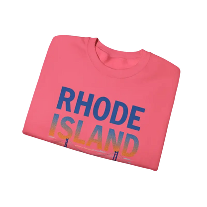 Folded pink t-shirt from Rhode Island Sunset Crewneck Sweatshirt in Black White and Pink