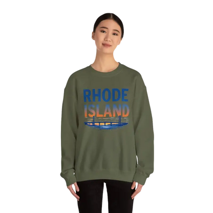Olive green sweatshirt from Rhode Island Sunset Crewneck Sweatshirt collection
