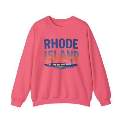 Pink Rhode Island sweatshirt featured in the Rhode Island Sunset Crewneck Sweatshirt