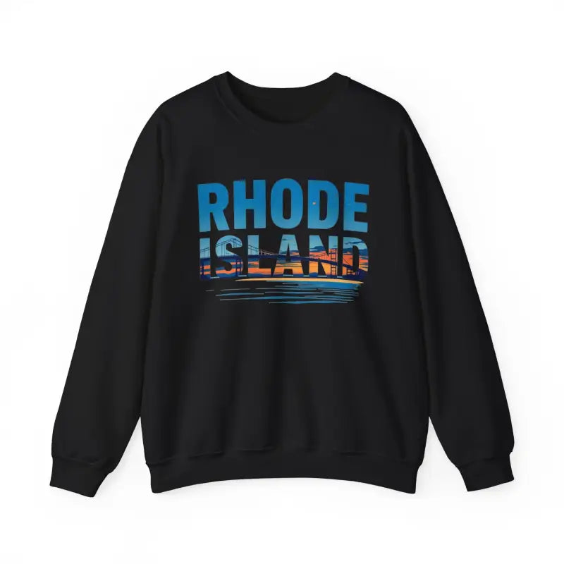 Black Rhode Island sweatshirt from the Rhode Island Sunset Crewneck Sweatshirt collection