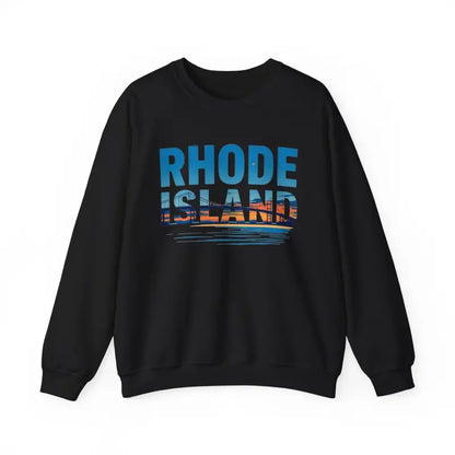 Black Rhode Island sweatshirt from the Rhode Island Sunset Crewneck Sweatshirt collection