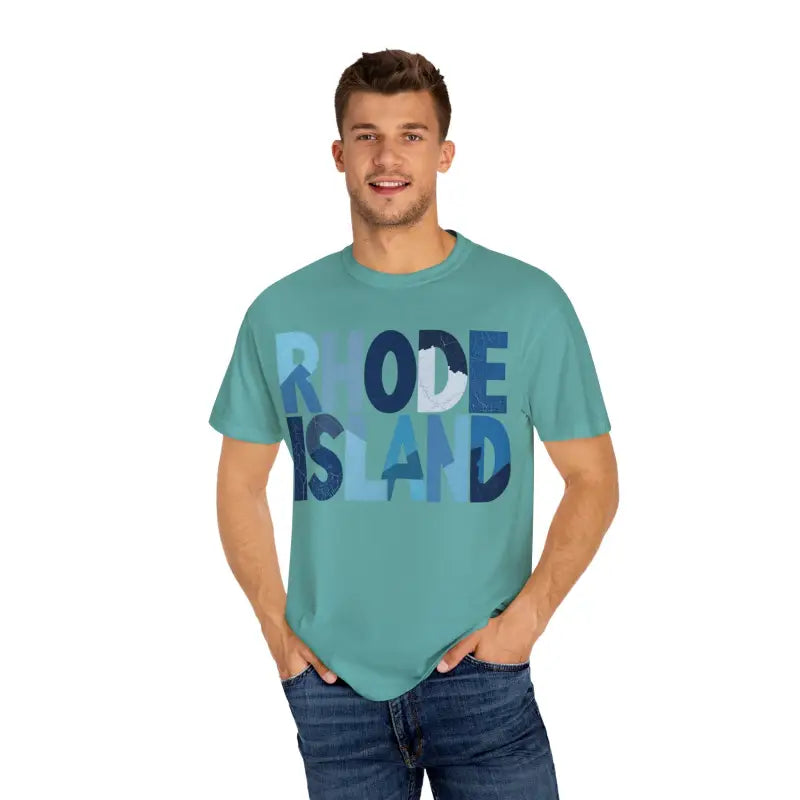 Rhode Island graphic t-shirt from the Rhode Island Unisex Garment Dyed Summer T Shirt