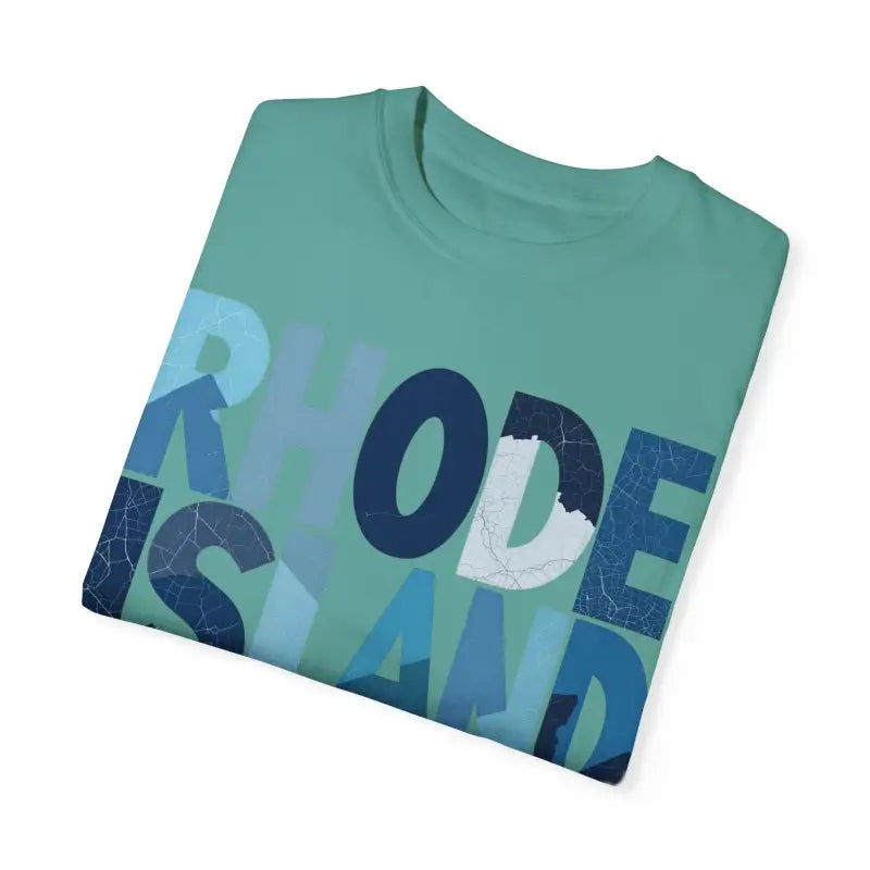 Folded green t-shirt from Rhode Island Unisex Garment Dyed Summer T Shirt collection