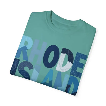Folded green t-shirt from Rhode Island Unisex Garment Dyed Summer T Shirt collection
