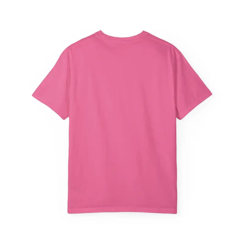 Pink short-sleeved Rhode Island Unisex Garment Dyed Summer T Shirt on a plain background