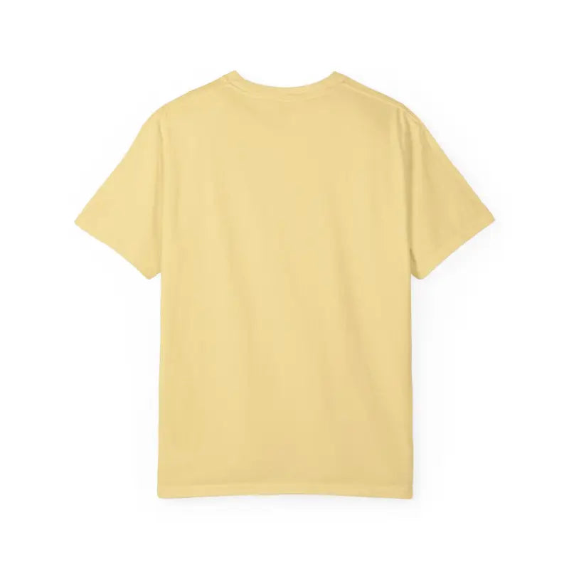 Plain yellow Rhode Island Unisex Garment Dyed Summer T Shirt for casual wear