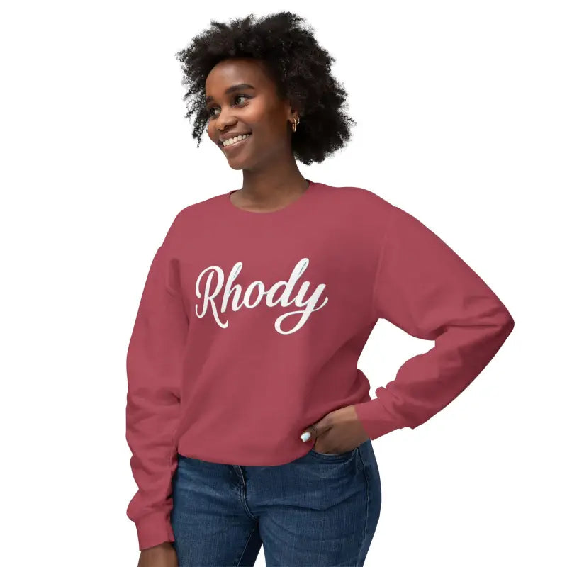 Maroon Rhody Unisex Lightweight Crewneck Sweatshirt for ultimate comfort and style