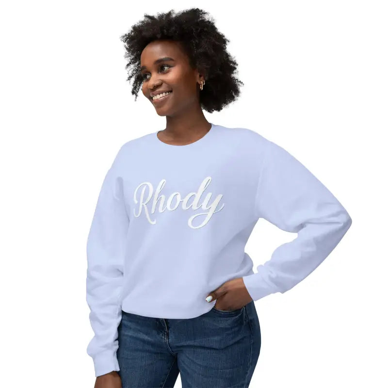 Light blue Rhody Unisex Lightweight Crewneck Sweatshirt for ultimate comfort