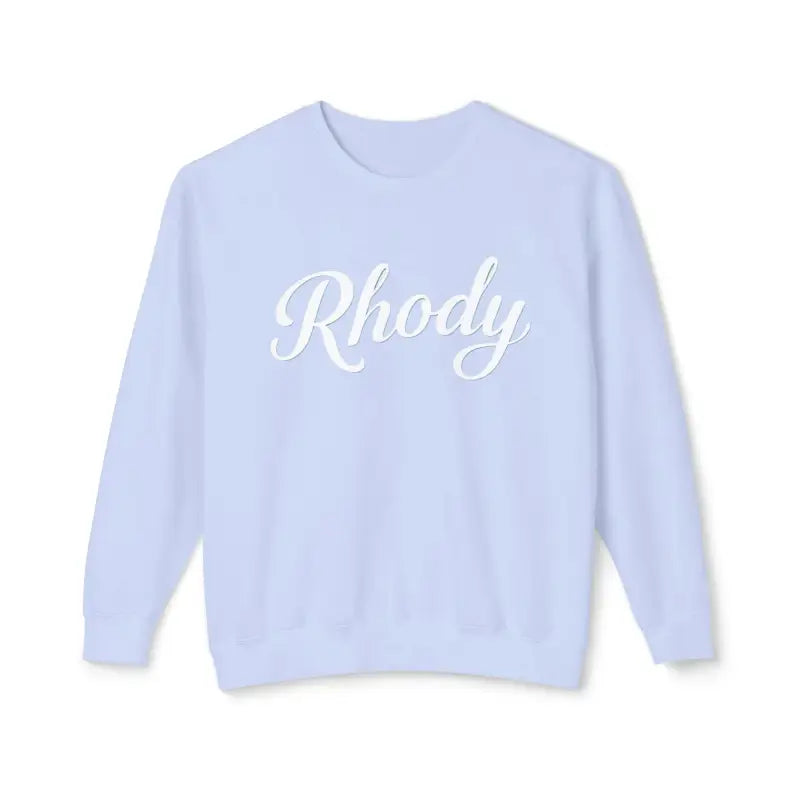 Light blue Rhody unisex lightweight crewneck sweatshirt for ultimate comfort