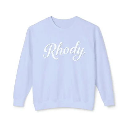 Light blue Rhody unisex lightweight crewneck sweatshirt for ultimate comfort