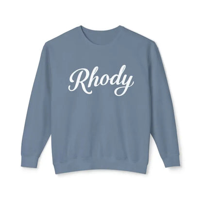 Blue Rhody sweatshirt from the Rhody Unisex Lightweight Crewneck for ultimate comfort