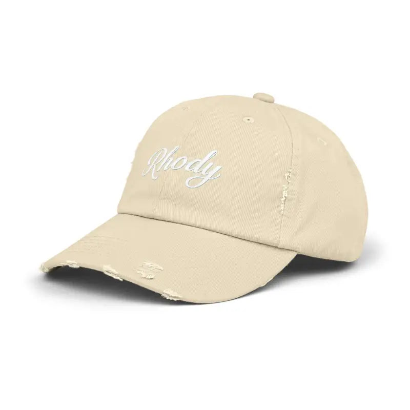 Beige distressed baseball cap from Rhody Vintage Style Hat for casual wear