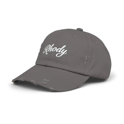 Gray distressed baseball cap featured in Rhody Vintage Style Hat for casual wear