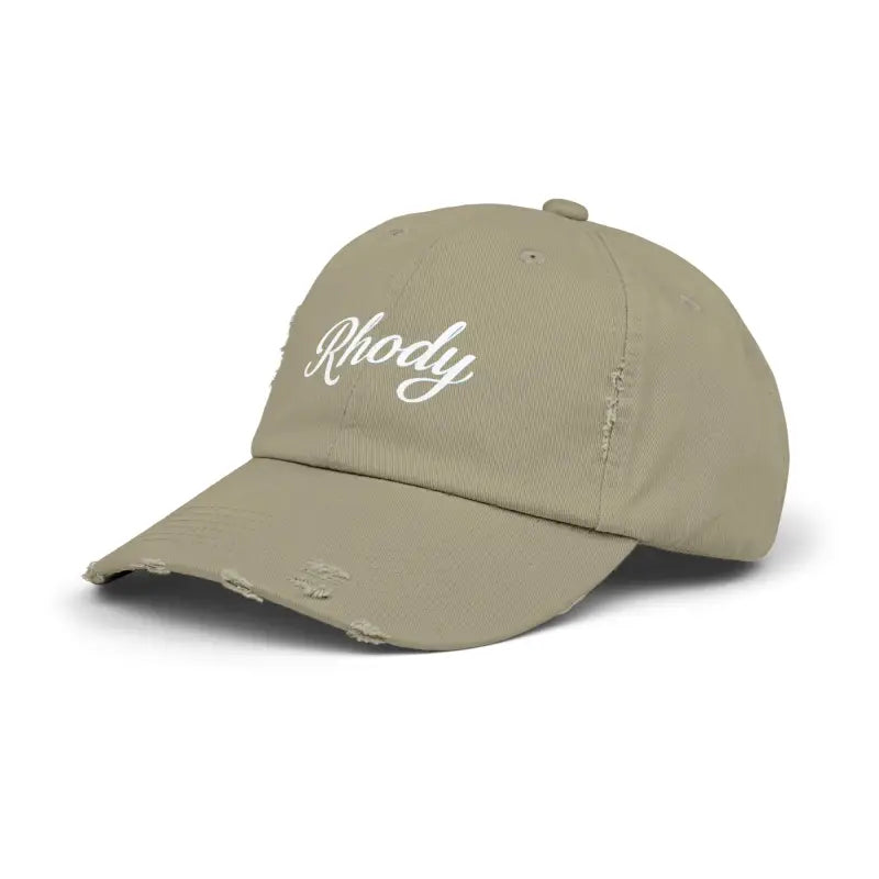 Khaki distressed baseball cap from Rhody Vintage Style Hat for casual wear