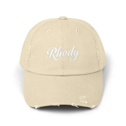 Beige distressed baseball cap from the Rhody Vintage Style Hat for casual wear
