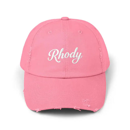 Pink distressed baseball cap from Rhody Vintage Style Hat for casual wear