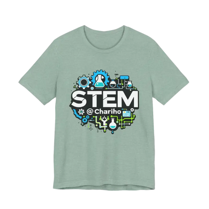 Sage green STEM t-shirt from the STEM Chariho Unisex Jersey Short Sleeve Tee collection