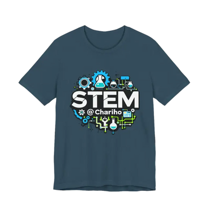 Dark blue STEM Chariho unisex jersey short sleeve tee for science lovers