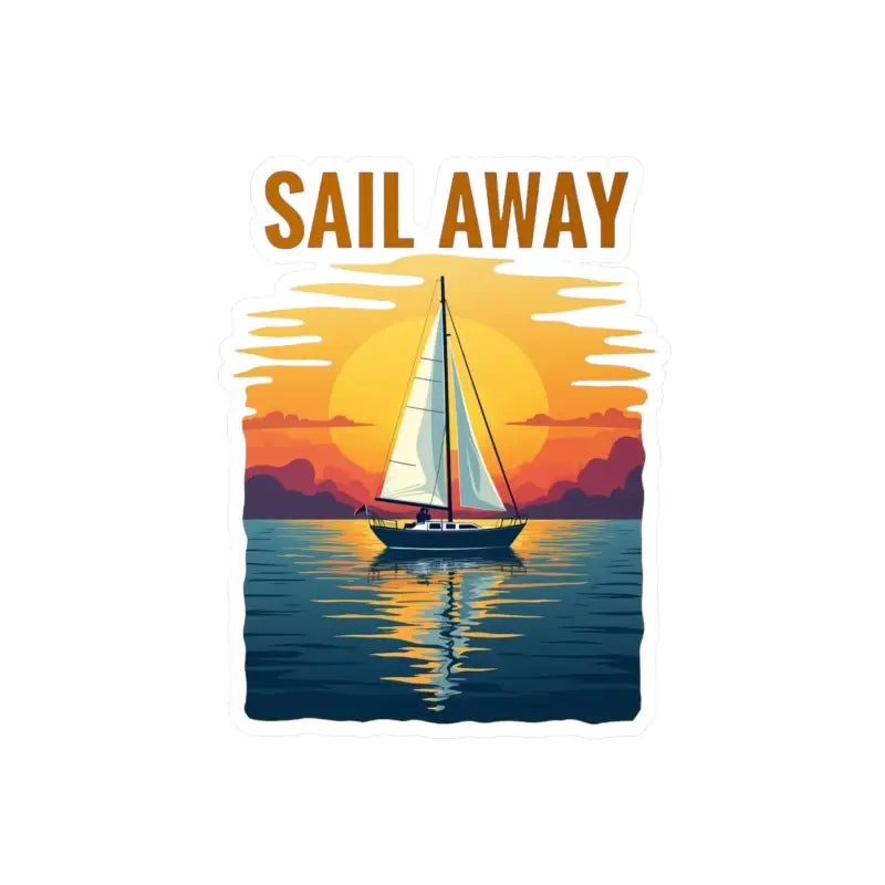 Sailboat at sunset vinyl decal for ocean lovers and adventurers decor