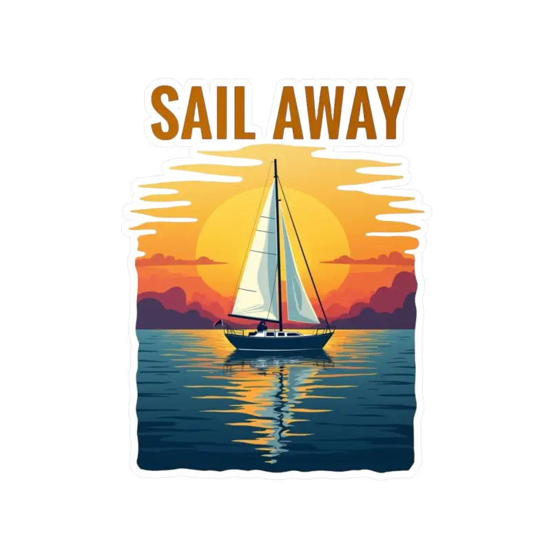 Sailboat at sunset vinyl decal for ocean lovers and adventurers