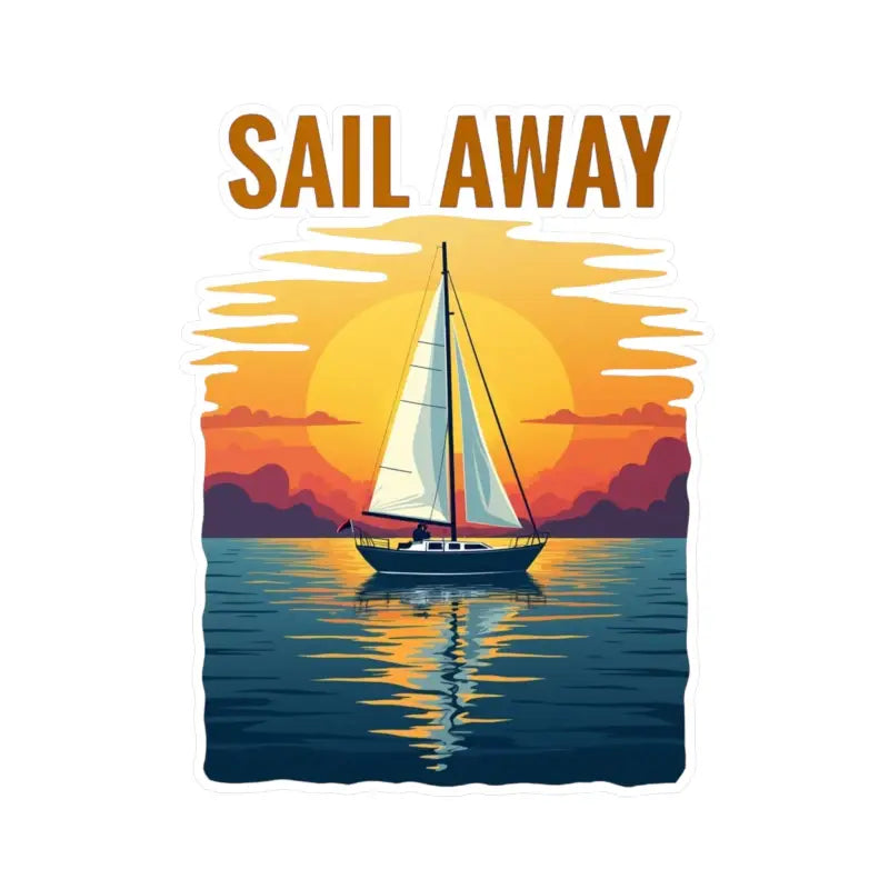Sailboat at sunset vinyl decal for ocean lovers and adventurers in serene seascape