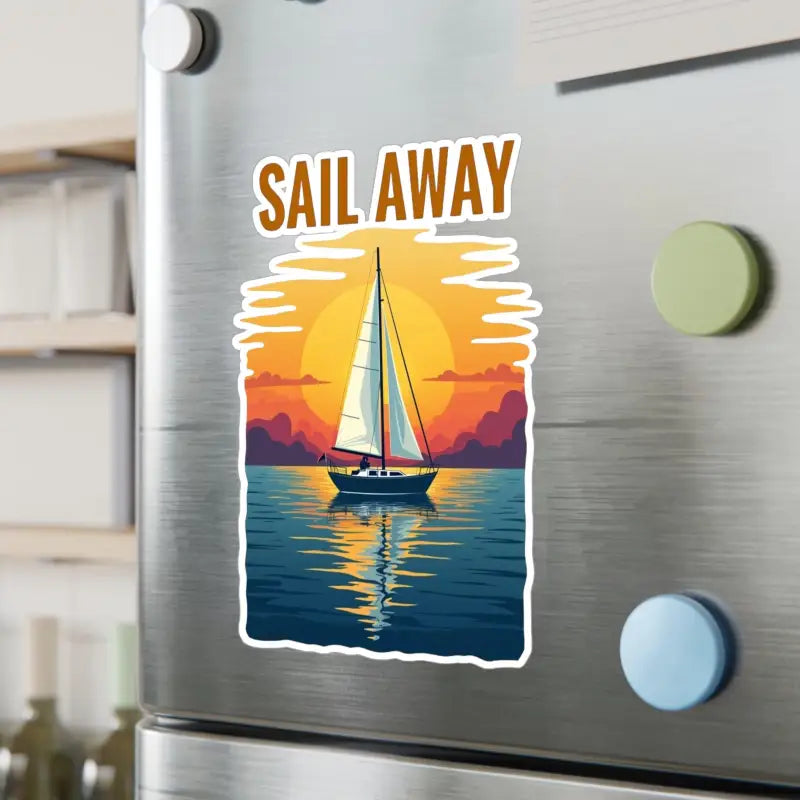 Sailboat sunset sticker for ocean lovers and adventurers, perfect vinyl decal design