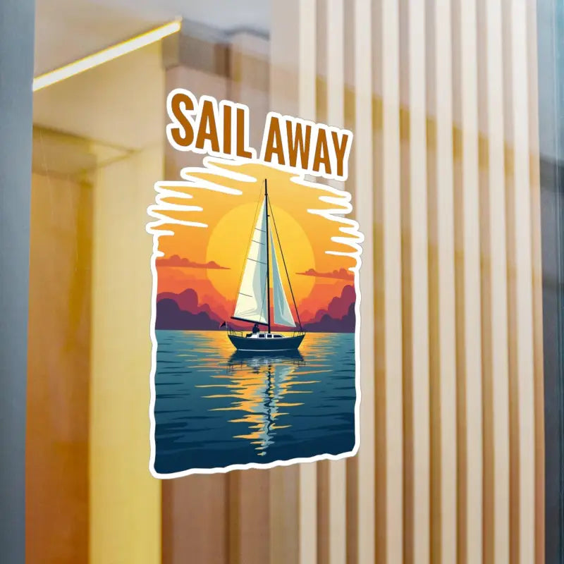 Sailboat sticker for Sailboat at Sunset Vinyl Decal for Ocean Lovers and Adventurers